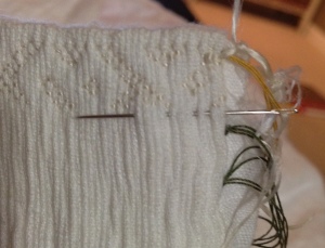 stitching the pleats